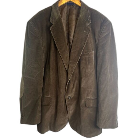 Stafford Corduroy Elbow Patch Sport Coat Blazer Jacket Classic Fit Size 46R - Picture 1 of 10